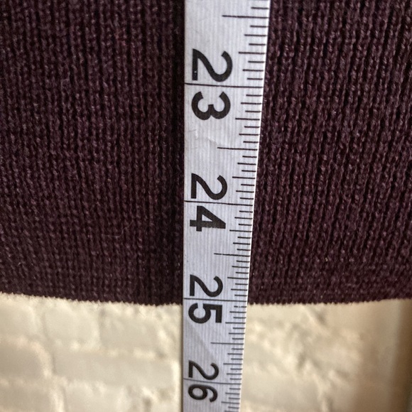 Vintage 80s plum knit wool crew neck sweater dolman sleeves made in Italy EVC - Picture 8 of 16